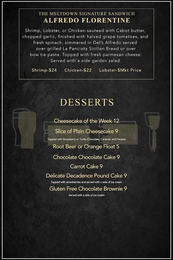 The Meltdown Grilled Cheese and Tap Room Menu image 2