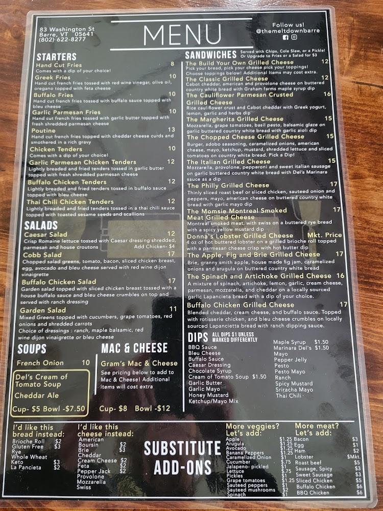 The Meltdown Grilled Cheese and Tap Room Menu image 3